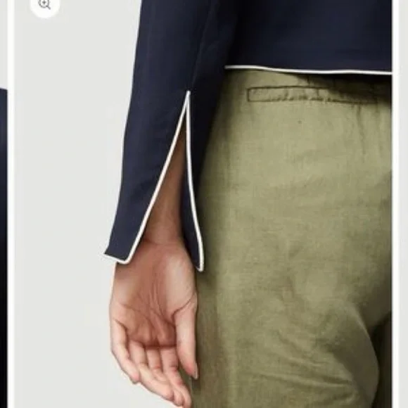 FRAME Piped Cropped Blazer - Picture 3 of 8